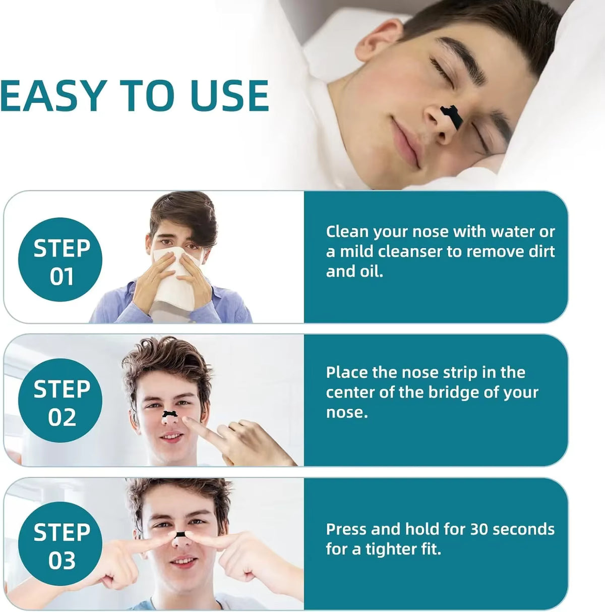 Extra Strength Nasal Strips — 30 Nights Supply